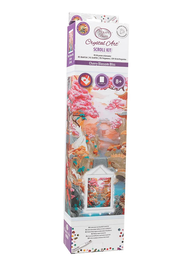 Crystal Art Scroll Kit: Cherry Blossom Bliss