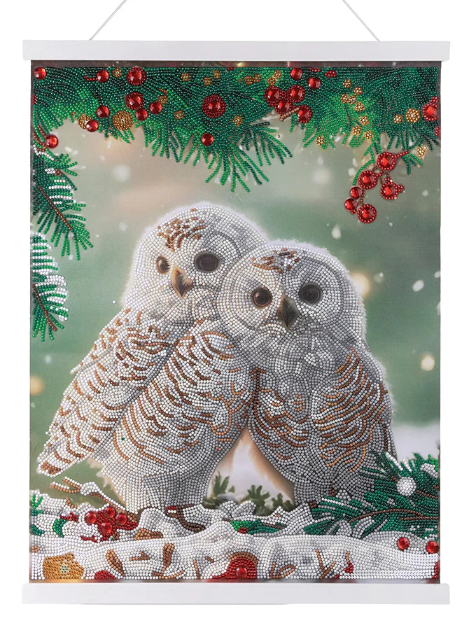 Crystal Art Scroll Kit: Snowy Owls