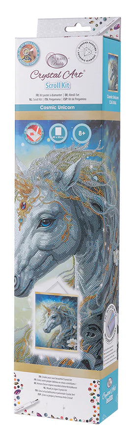 Crystal Art Scroll Kit: Cosmic Unicorn