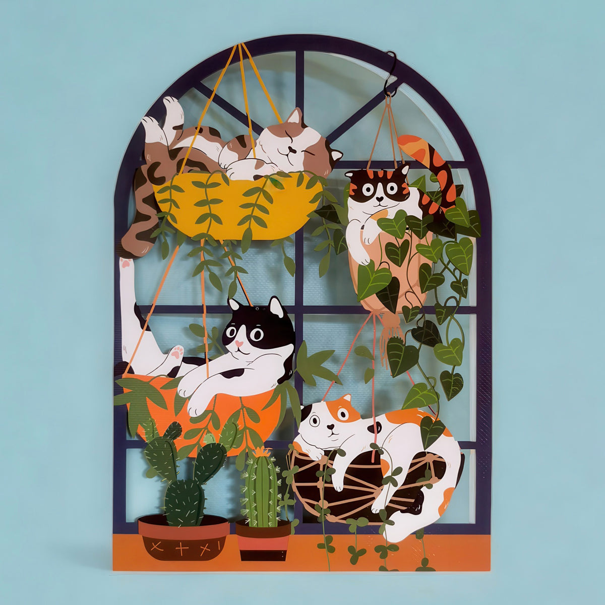 Alljoy - Cats in baskets paper cut