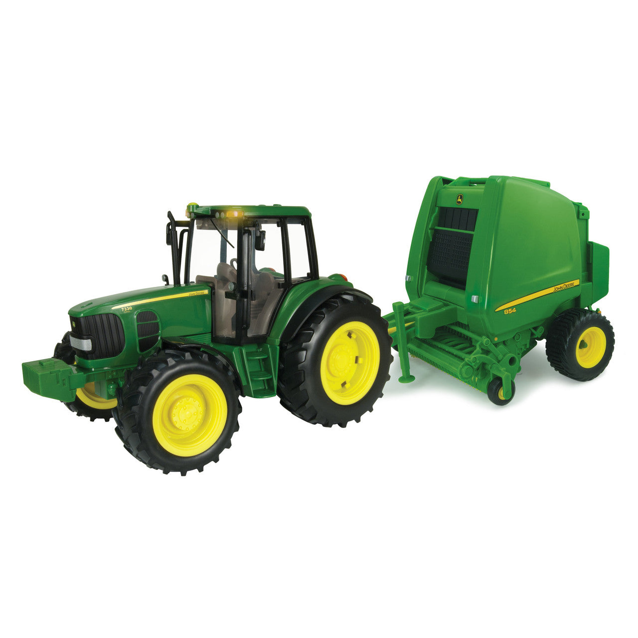 John Deere- 1:16 Scale 7330 Tractor and Round Baler Set