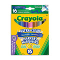 Crayola Ultra-Clean Washable Broad Line Markers, Assorted Colours, 16 Count