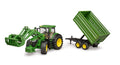 Bruder John Deere 7R 350 with Front Loader and Tipping Trailer 09828