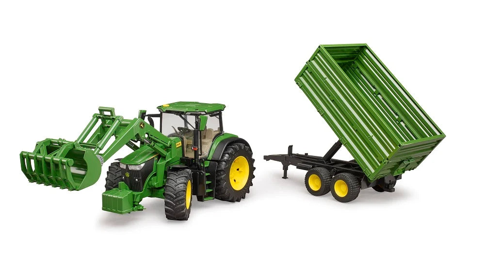 Bruder John Deere 7R 350 with Front Loader and Tipping Trailer 09828