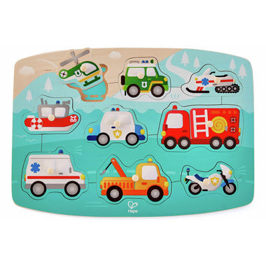 EMERGENCY VEHICLES PEG PUZZLE
