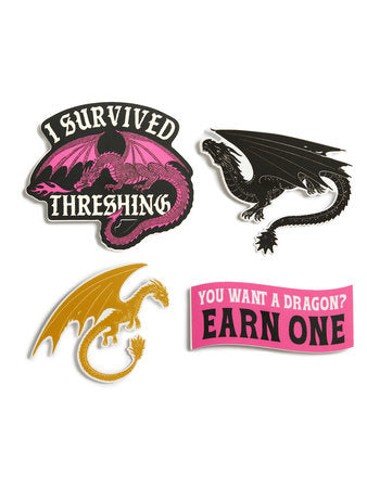 Rebecca Yarros's Fourth Wing: I Survived Threshing Stickers - Sticker Set of 4 - Pre Order