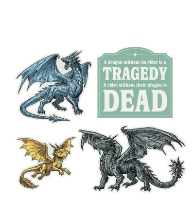 Rebecca Yarros's Fourth Wing: Dragons of Navarre Stickers - Sticker Set of 4 - Pre order