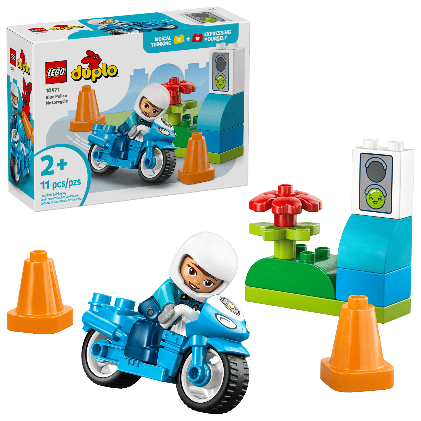 Lego 10471 Blue Police Motorcycle