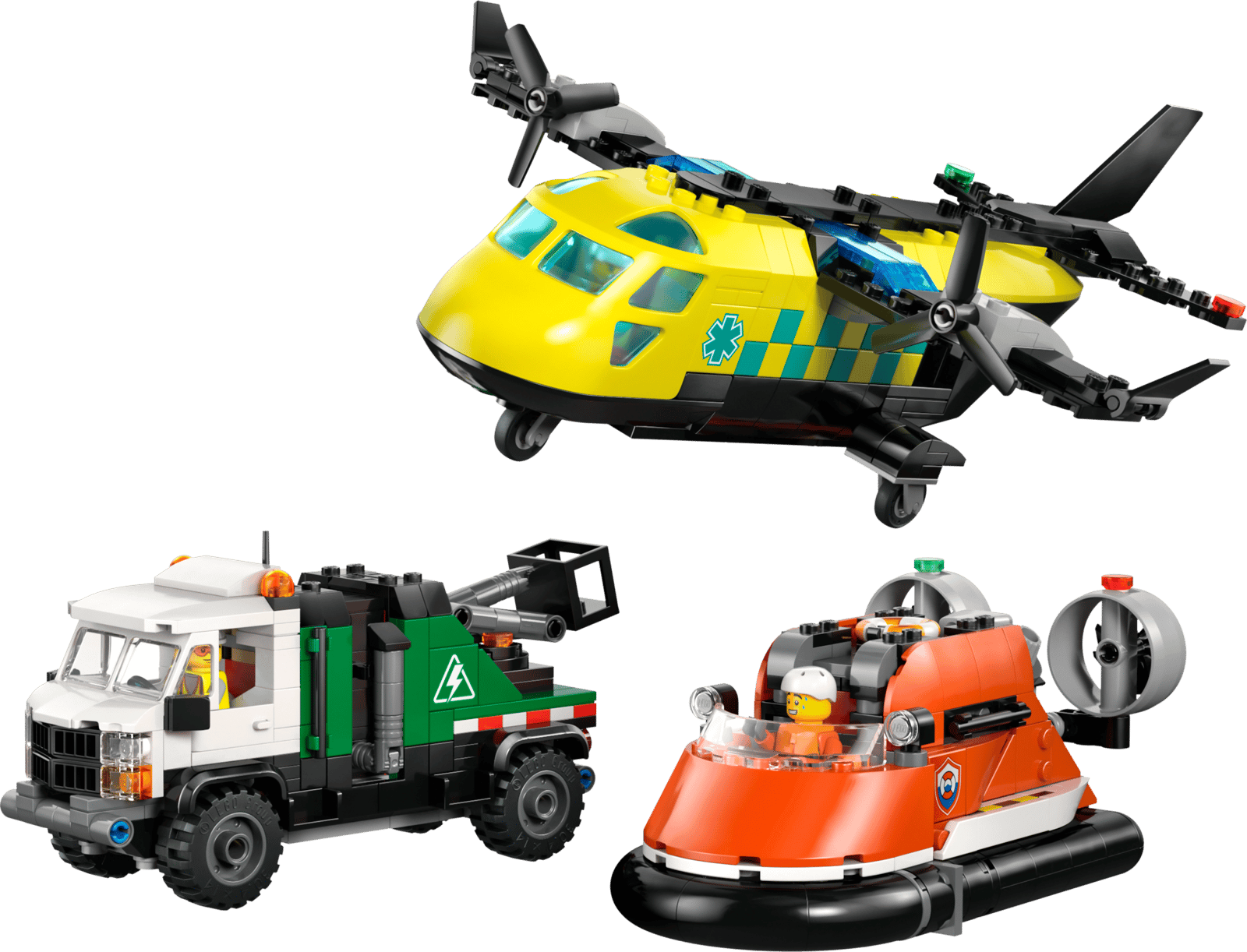 Lego 60505 Airplane, Service Truck & Hovercraft Re-mix