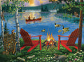 Large Paint By Number : Lakeside Retreat