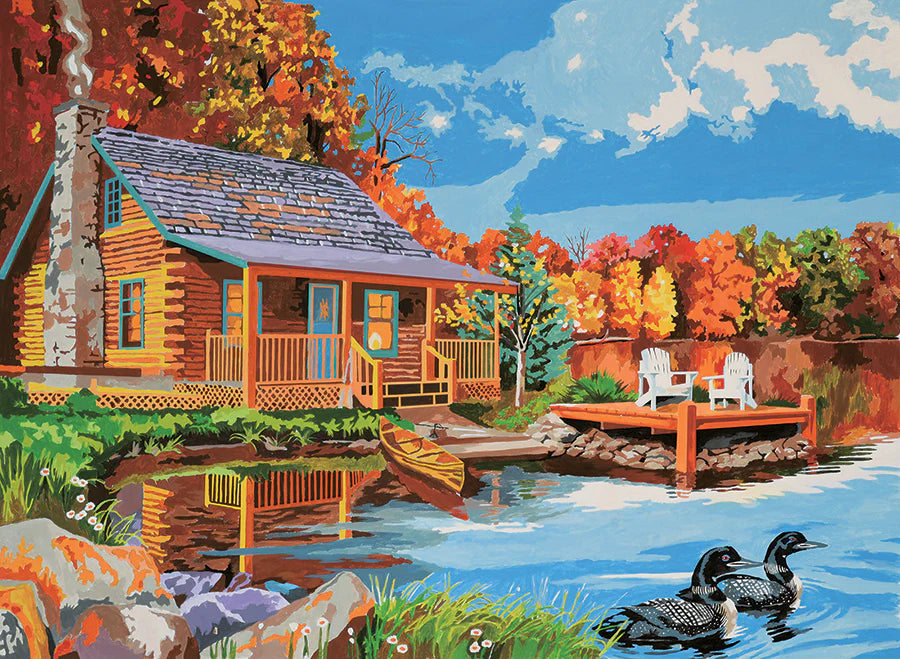 Large Paint By Number : Loon Lake