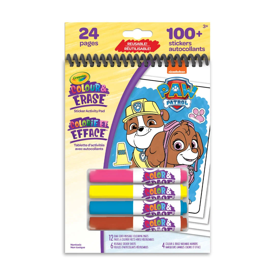 Crayola Colour & Erase Reusable Sticker Activity Pad, PAW Patrol